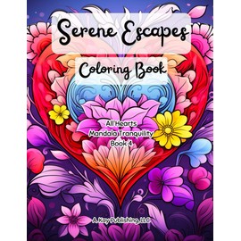 Serene Escapes Adult Coloring Book: All Hearts Mandala Tranquility Book 4