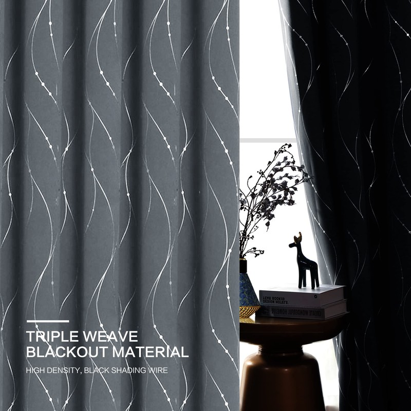 BUHUA Blackout Curtains for Bedroom 2 Panels Set, Grommet Thermal
