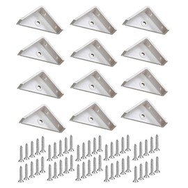 TERF® 12 Pcs Heavy Duty White Plastic 50mm Angel Mounting Corner Brace Bracket Joining Fixing Repair Self Support Plastic Plates with Fixing Screw