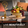 Bambüsi Wooden Fruit Bowl - Large Decorative Pedestal Bowl for