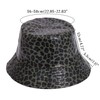 Manfnee Leopard Bucket Hat PU Leather Bucket Hats Sun Hat