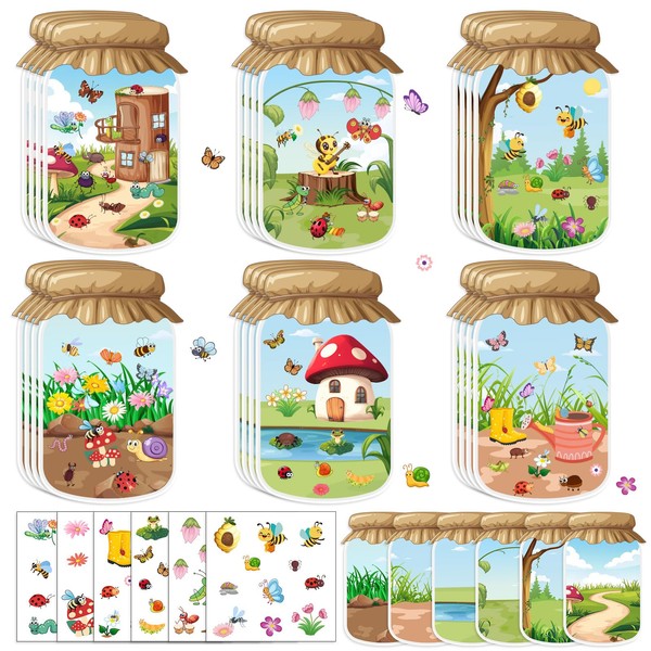 24Pack Spring Craft Bugs Scene Stickers Summer Art Craft Make