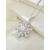 JIWOY Snowflakes Necklace 925 Sterling Silver Pendant Cubic Zirconia Jewelry