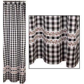The Country House Collection 32195 Berry Vine Check Shower Curtain,72-inch