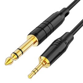 CableCreation Gold Plated 3.5mm 1/8" Male Stereo to 6.35mm 1/4" Male Stereo Audio Cable,5 Meters,Black