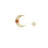 [Custom Made] Aquarius Dear Moon Garnet Unbalanced Constellation Earrings OTE120611B