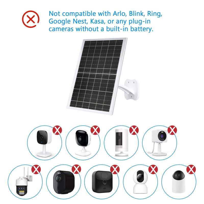 Zivif 13W 5V Solar Panel for Security Cameras, Solar Charger