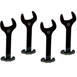 KiaoTime Vintage Iron Wrench Spanner Shape Wall Coat Rack Hat Towel Hooks, Retro Vintage Wall Mounted Coat Rack Key Holder Hat Rack for Men's Workshop Garage Tools Holder Hook Wall Sign Décor, Pack 4