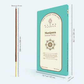 Manipura Incense Sticks, Organic Hand Dipped 100 Sticks with Natural Herbs & Aromatic Ingredients, Burn Time 45 to 60 Minutes, Incense for Positivity, Yoga, Meditation, Relaxation, Spiritual Gift