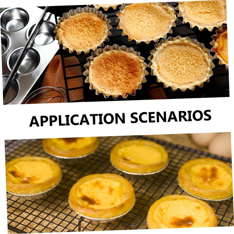 iplusmile 50Pcs Stainless Steel Egg Tart Molds Reusable Brioche Pudding