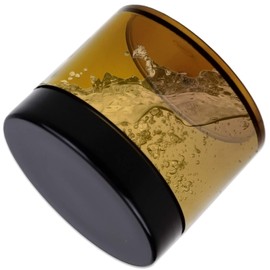 Beauticom 60 Grams/60 ML (2 Oz) Round AMBER Clear Leak Proof Plastic Container Jars with Black Lids for Storage Cosmetic Lotion Scrubs Creams Ointments (3 Pieces Jars + Lids, AMBER) with Black Lids