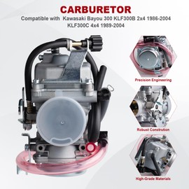 KLF300 Carburetor compatible with Kawasaki Bayou 300 KLF300B 2x4 1986-2004 KLF300C 4x4 1989-2004