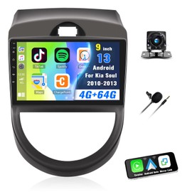 [4G+64G] Car Radio for Kia Soul 2010-2013 with Wireless CarPlay Android Auto,9" Touchscreen Android 13 Car Stereo with Mirror Link Voice Control WiFi/GPS,Bluetooth,FM/RDS SWC+Backup Camera