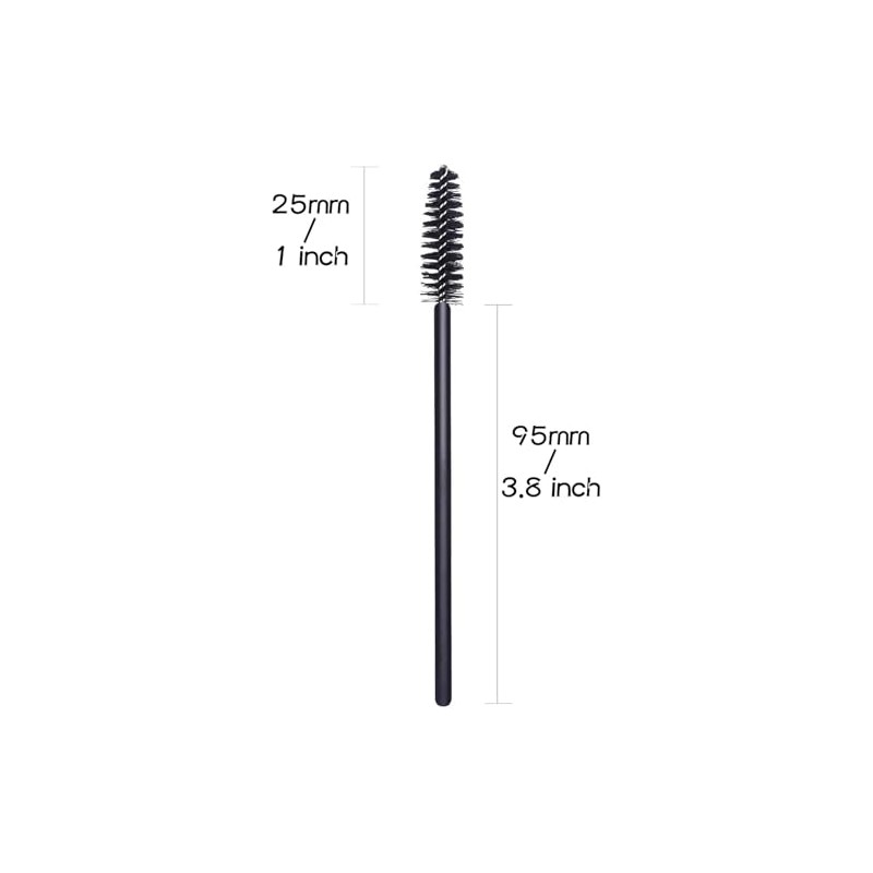Set de 50 Cepillo Para Pestañas,Cepillo Cejas Negro,Desechables Cepillos Pestañas