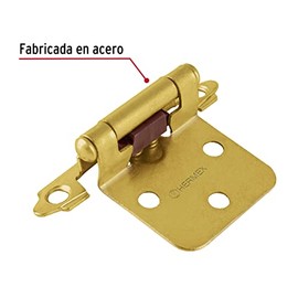 Hermex BIPA-71, Bolsa con 2 bisagras parche de 7cm, latonado
