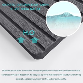 NiuYichee 2 PCS Water Absorbent Diatomite Coasters (10.24"X3.94"), Grooved Design, Water Absorbing Stone Used for Hand Soaps & Plants & toiletries in The Modern Home