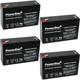 PowerStar AGM610 6V 10Ah UPS Battery – 4 Pack, Compatible with Streamlight LightBox