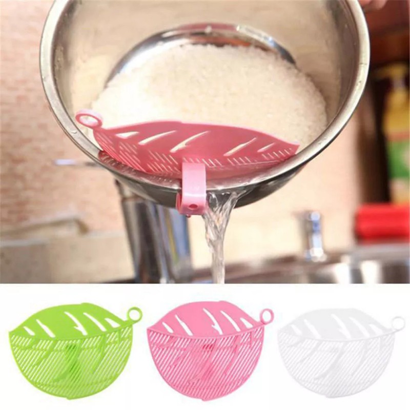 Unbranded Leaves shaped plastic pot strainer rice fruit wash Strainer