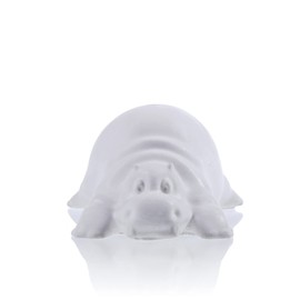 Candellana Funny Painting 3D Sculpture for Colouring in Set with 4 Colours and 2 Brushes Funny Hippo 6 cm High 3D Plaster Figure for Painting as DIY Decoration Home Decoration for Crafts and Jewellery