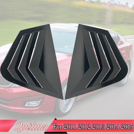 MUXEE Window Louver 2Pcs Side Vent Window Louvers for Kia Optima 2011 2012 2013 2014 2015, ABS Print Sport Window Decorative Covers, Exterior Trim Accessories - Bright Black