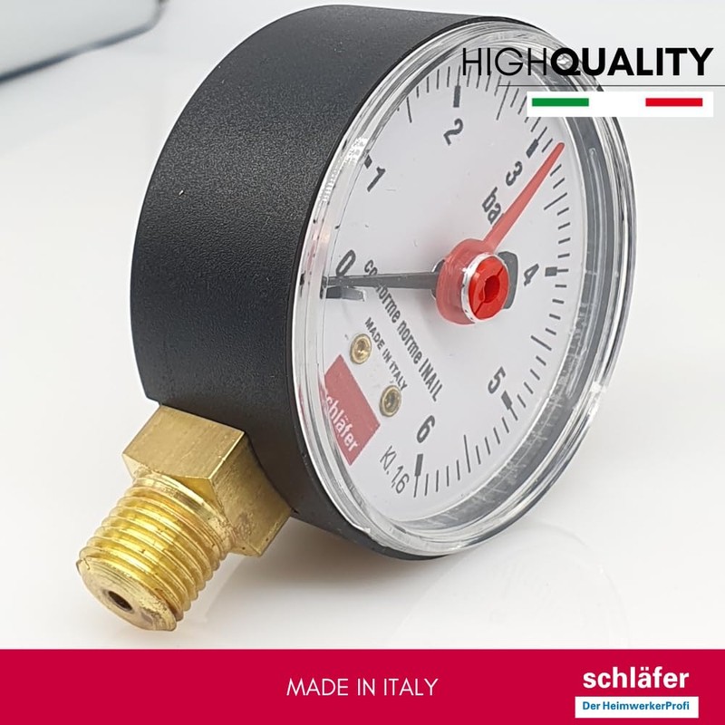Schläfer 0930164 | Pressure Gauge for Closed Heating Systems, Display