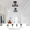 AngelcityCC Farmhouse Semi Flush Mount Ceiling Light Fixture Black Industrial