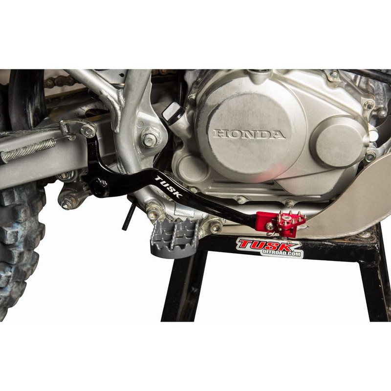 TUSK Aluminum Brake Pedal Red Tip - Fits: Honda CRF150F