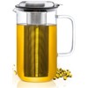 Aquach 51oz Glass Teapot with Stainless Steel Removable Infuser, Stovetop