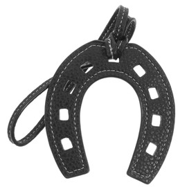 VALICLUD Leather Key Fob Purse Keychain Horseshoe Charm Pendant PU Leather U Shaped Pendant for Handbags Hanging Key Rings Keychain Black Wallet Key Holder Leather Key Chain