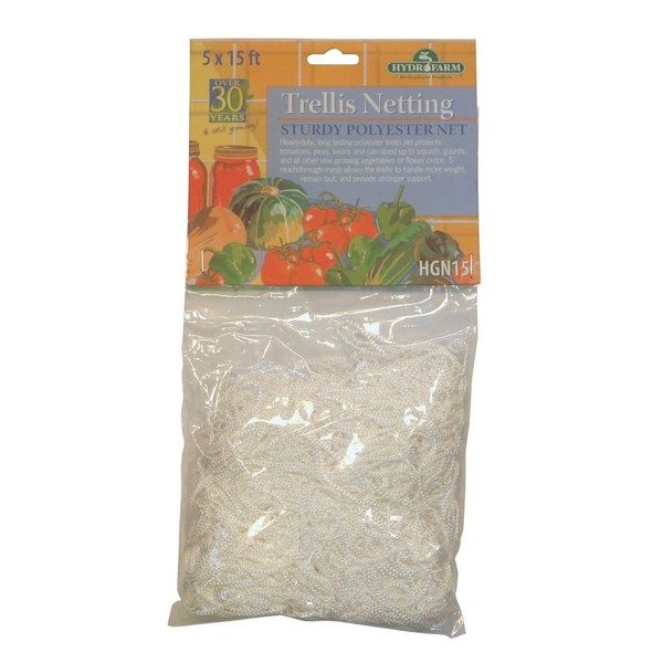 Hydrofarm Trellis Netting, 5 x 15-ft