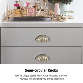 Cabilock 6Pcs Shell Furniture Pulls Antique Drawer Knobs Cup Decorative Cabinet Handles Shell Pull Handles for Furniture Cabinet Door