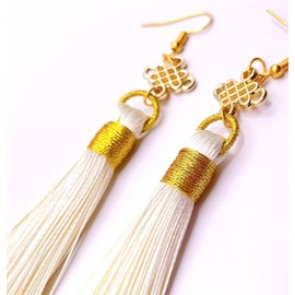 Tassel Earrings, Fringe, Swaying, Gold, Chinese, Chinese Town, Chinese Earrings, Tassel Earrings, China Coordination