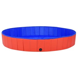 CHARMMA Dog Swimming Pool Red PVC Extra Large Collapsible Circular,Dog Supplies-92600