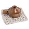 Abbott Collection Nepal Chunky Knitted Trivet - Wool Felt, Oatmeal