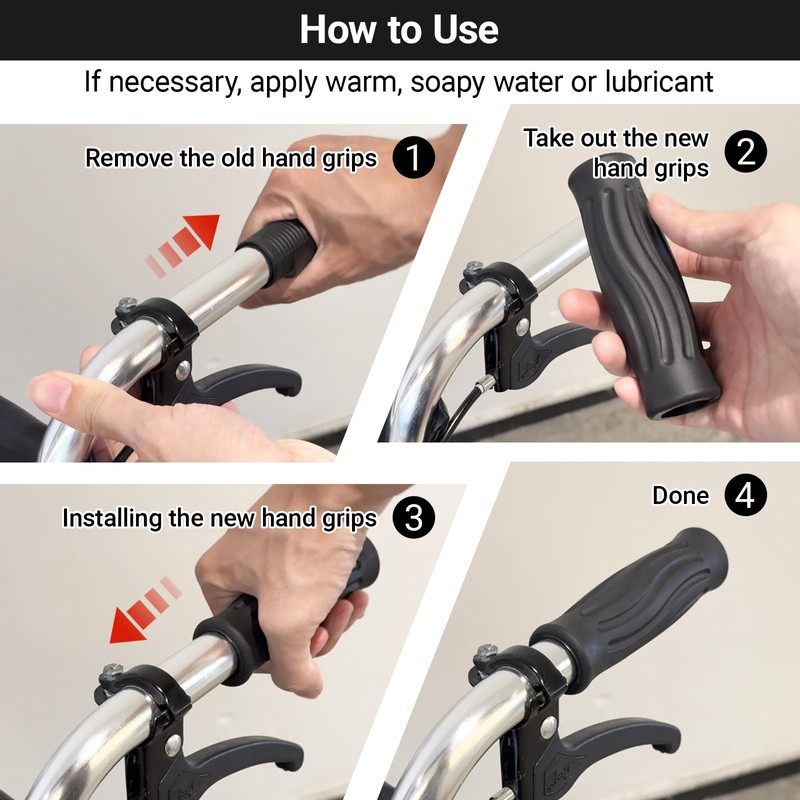 Rollator Hand Grips Replacement for Elderly & Disabled - Rolling