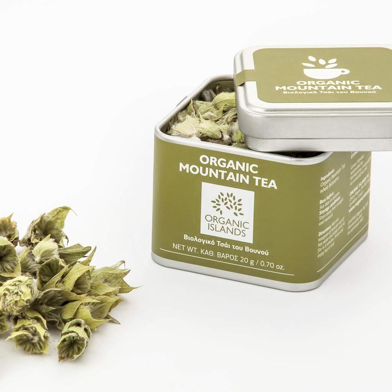 Organic Islands Herbs Greek Mountain Tea Single Cube Tin, 20