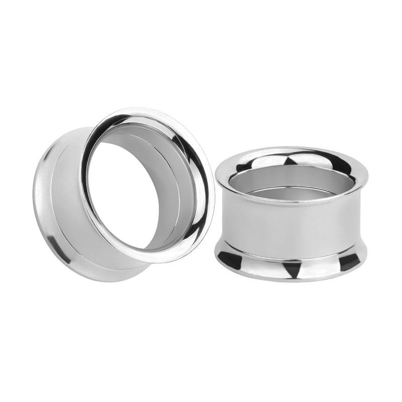 Ayoiow 2Pcs Stainless Steel Plugs and Tunnels, Silver 9/16 Gauges