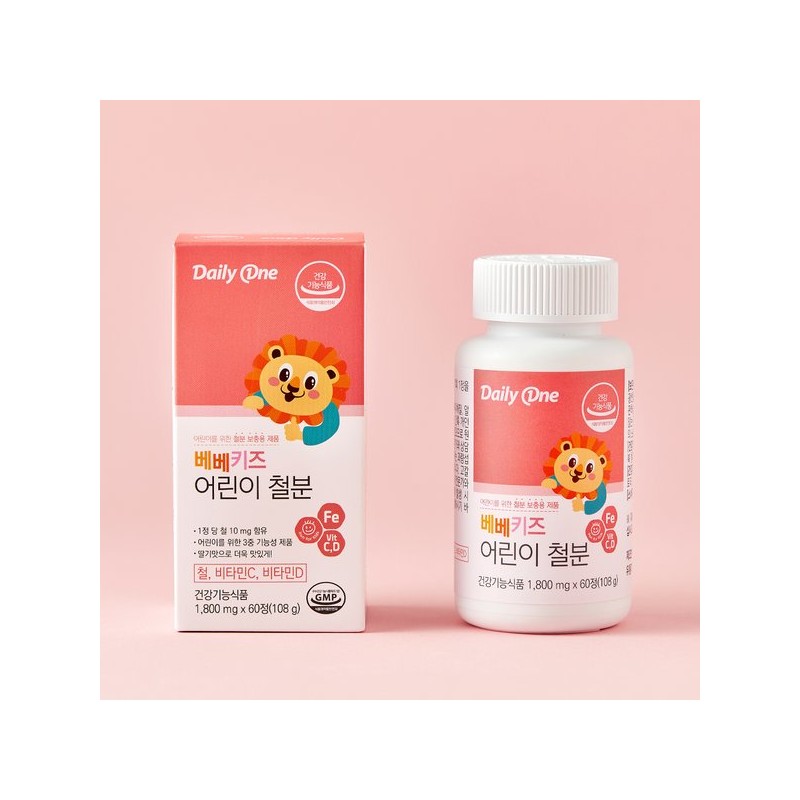 Daily One 데일리원 베베키즈 어린이 철분 1,800mg X 60정 3통