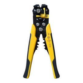 All Access Trading, Wire Cutter for Solid and Stranded AWG Wire, Self-adjusting 8-Inch Automatic Wire Stripper, Stripping 10-24 AWG (Yellow)