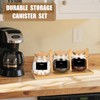 Suclain 3 Pcs Glass Coffee Container with Wooden Lid Spoon