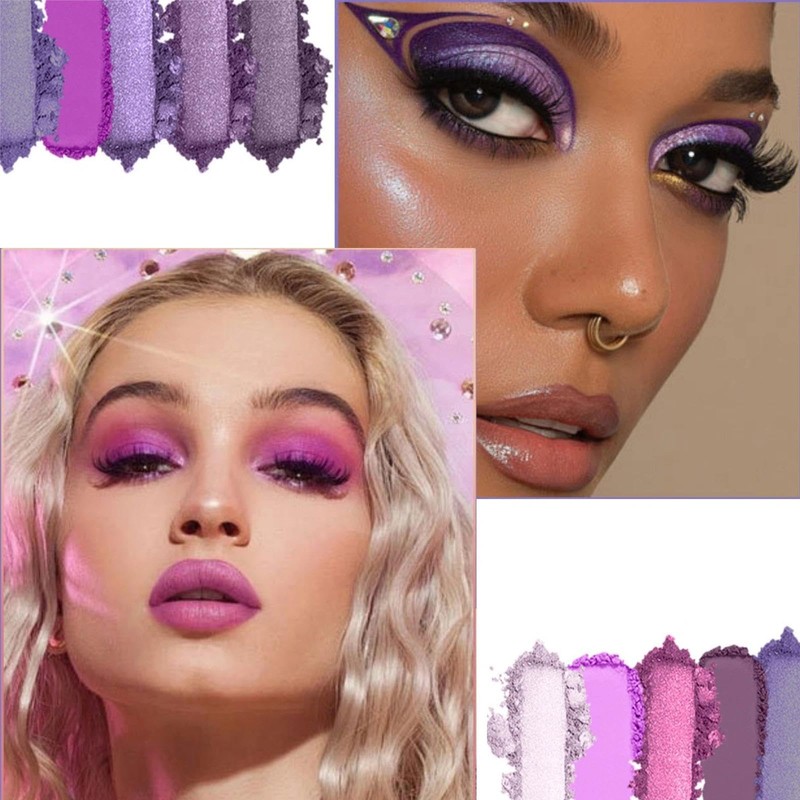 Purple Eyeshadow - 9 Matte Eyeshadows Palette Can Overlay Coloring,
