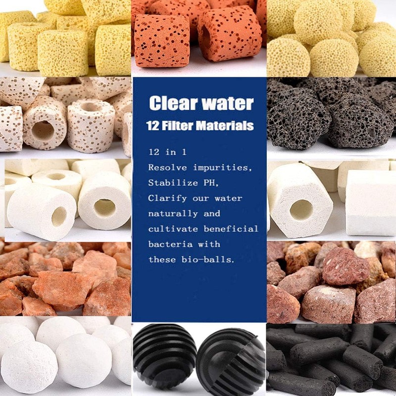 Hamiledyi Aquarium Filter Media 12 in 1 Bio Balls Ceramic