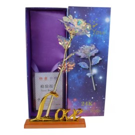 Rosa Led Lov Tornasol Regalo Mamá San Valentin Novia Caja Mo