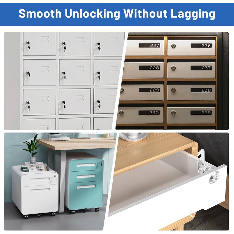 AOTWSEN Cabinet Locks with Keys, Lock for Cabinet,Keyed-Alike Zinc Alloy