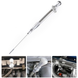 Jasperautopart Stainless Steel Flexible Engine Oil Dipstick Replacement for Ford 260 289 302 SB Engines (Early Style) with Timing Cover Mounted Dipstick (Silver)