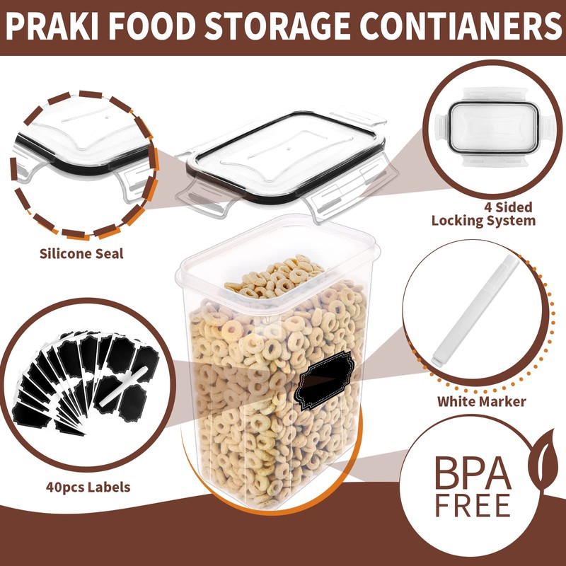 PRAKI Airtight Food Storage Containers Set with Lids - 24