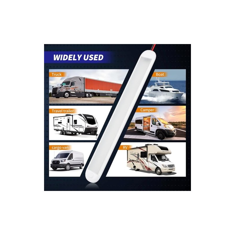 RVZONE 12V LED Interior Light Bar 120LEDs 1800LM 8W DC