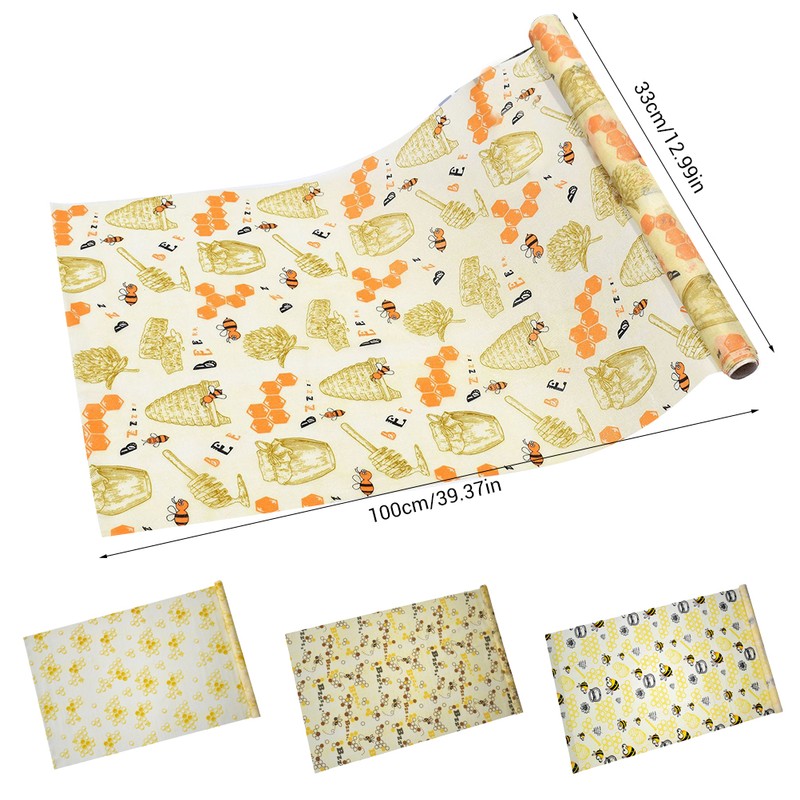 Eco Friendly Beeswax Food Wrapping Paper Reusable Food Packaging Paper