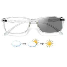 KANASTAL Blue Light Glasses Womens Photochromic Mens Transition Anti Glare Computer Screen Gaming Driving UV400 Protection - Transparent Frame Clear Lens