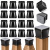 ANSIBLE Chair Leg Floor Protectors Square 24pcs Clear Fit:27-40mm